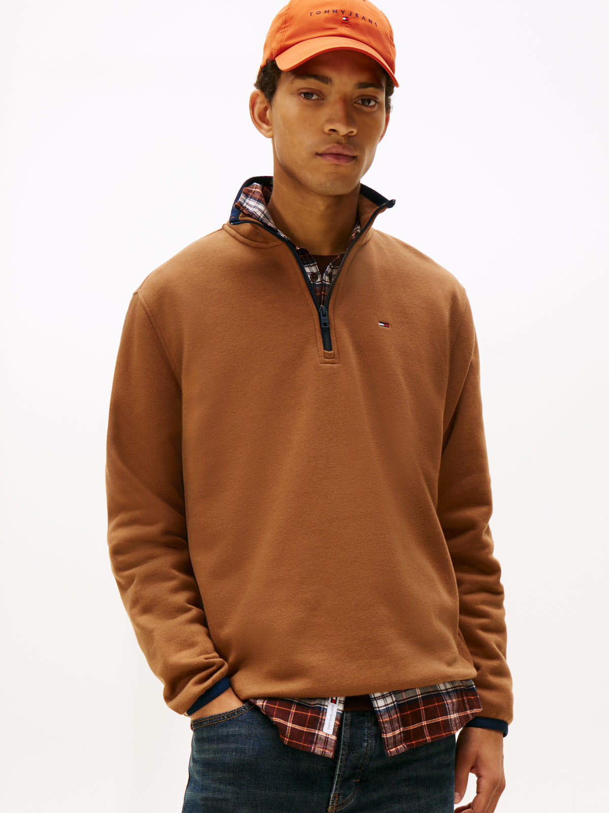 Tommy Flag Half-Zip Jumper Pecan Nut