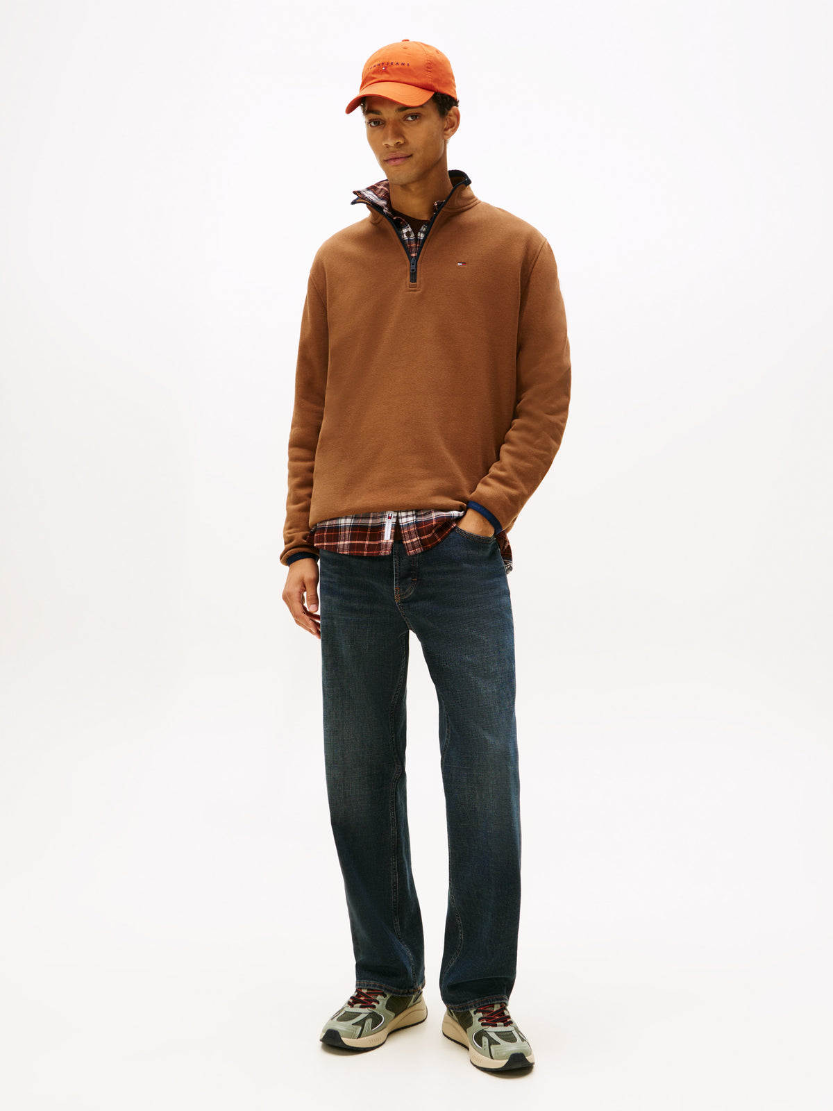 Tommy Flag Half-Zip Jumper Pecan Nut