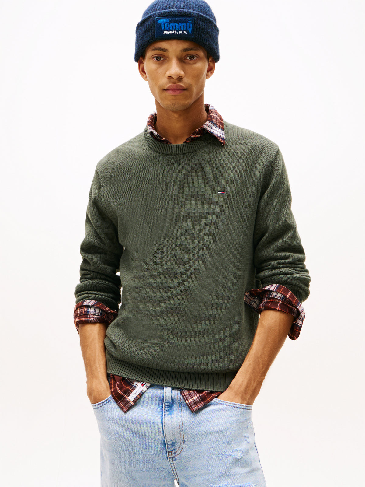 TJM Slim Sweater in pewter green