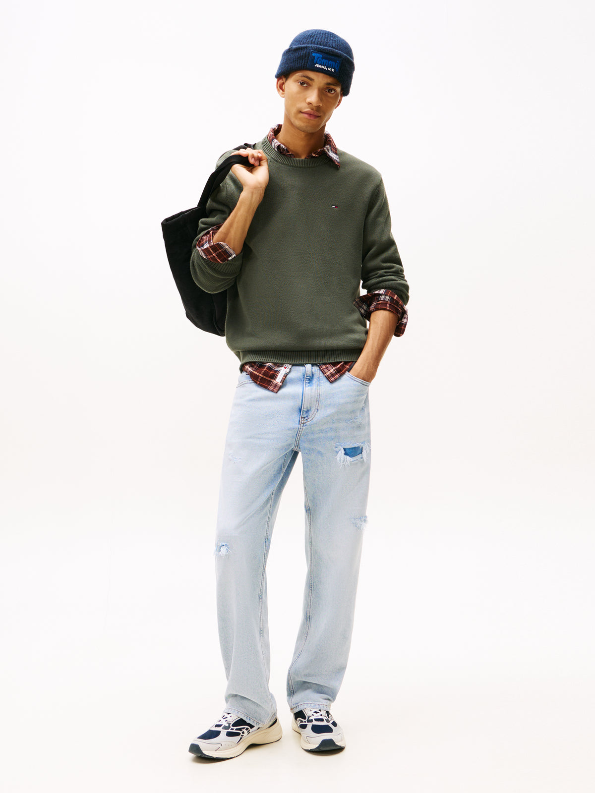 TJM Slim Sweater in pewter green