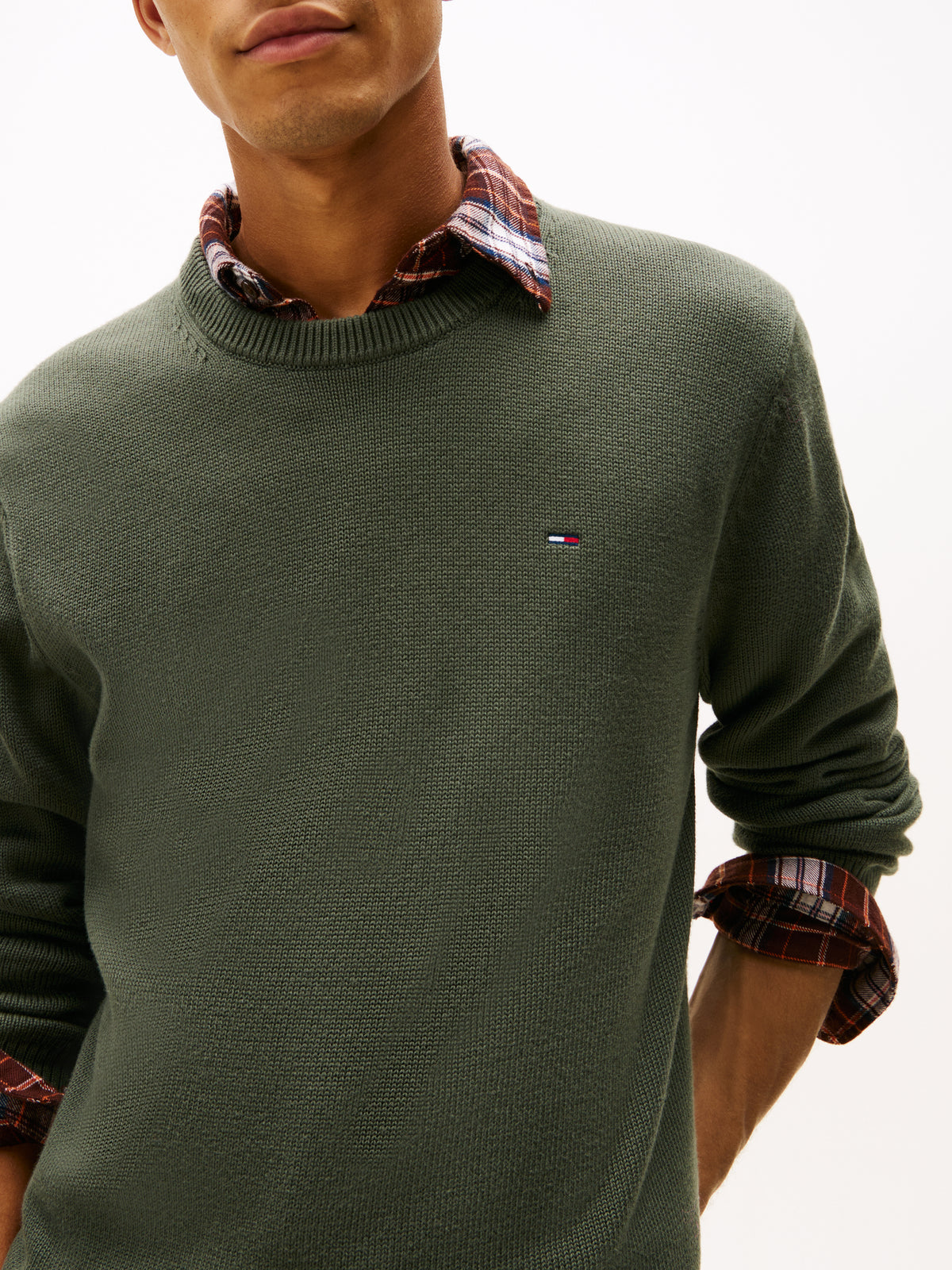 TJM Slim Sweater in pewter green