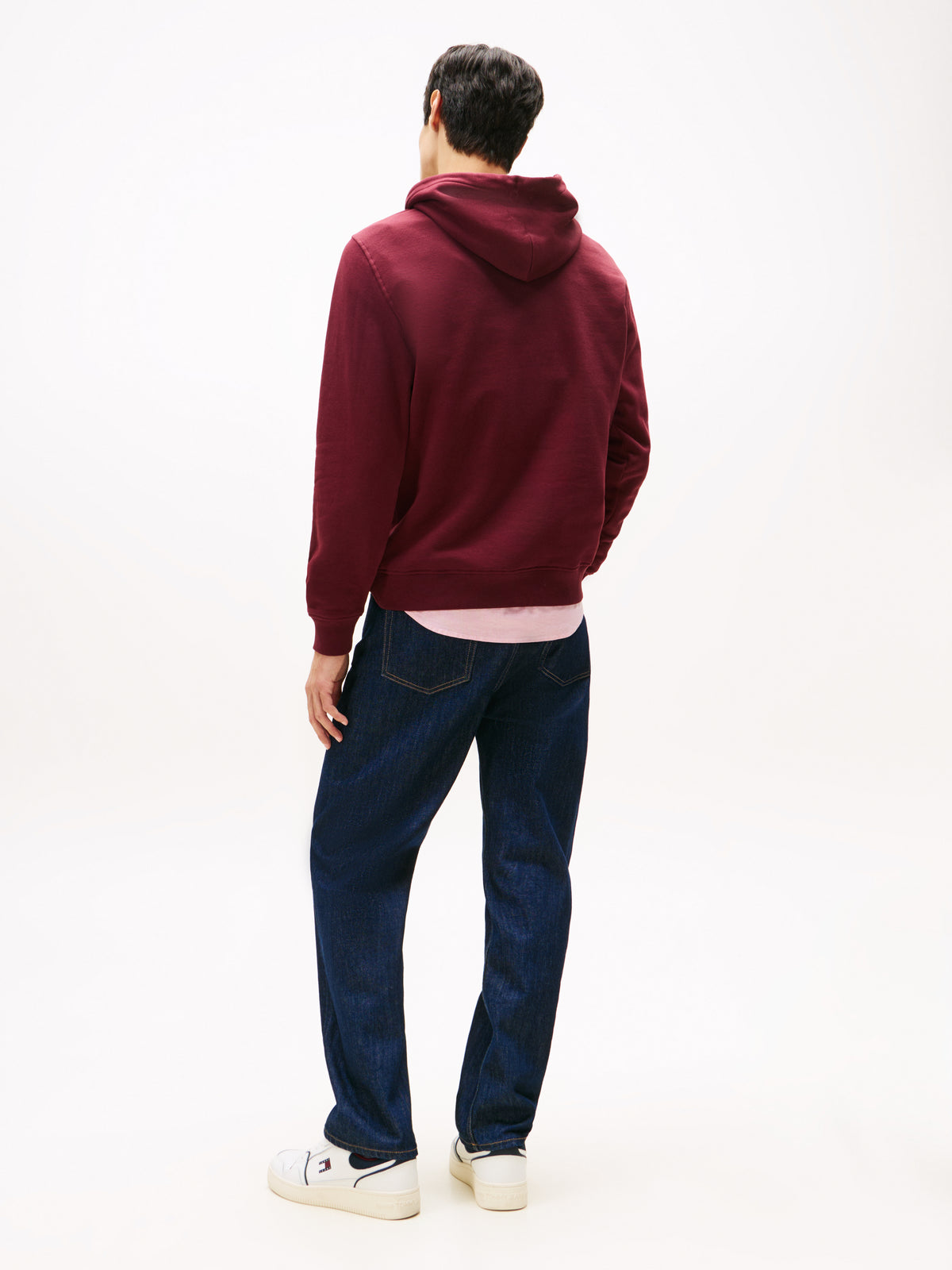 TJM Reg Linear Logo Hoodie Red Wine