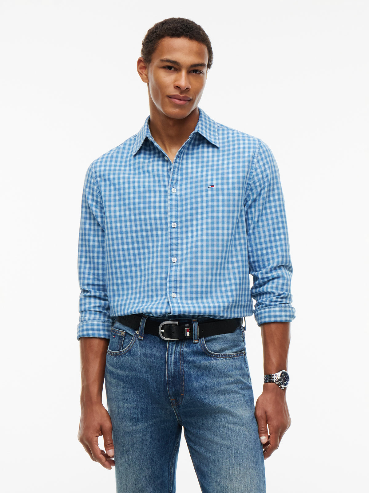dobby check shirt
