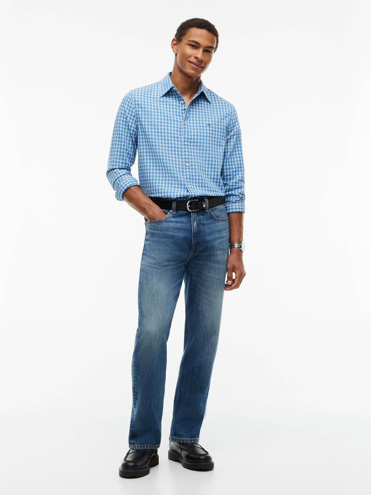dobby check shirt