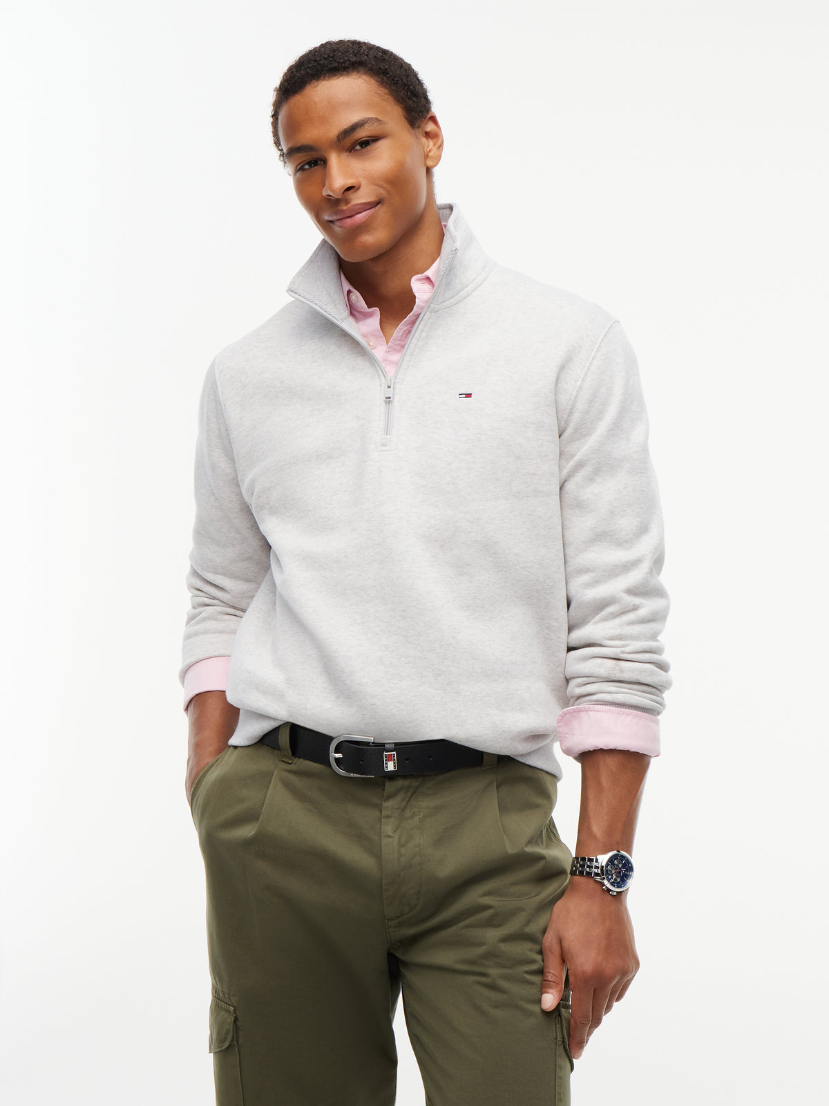 reg fleece 1/2 zip mock