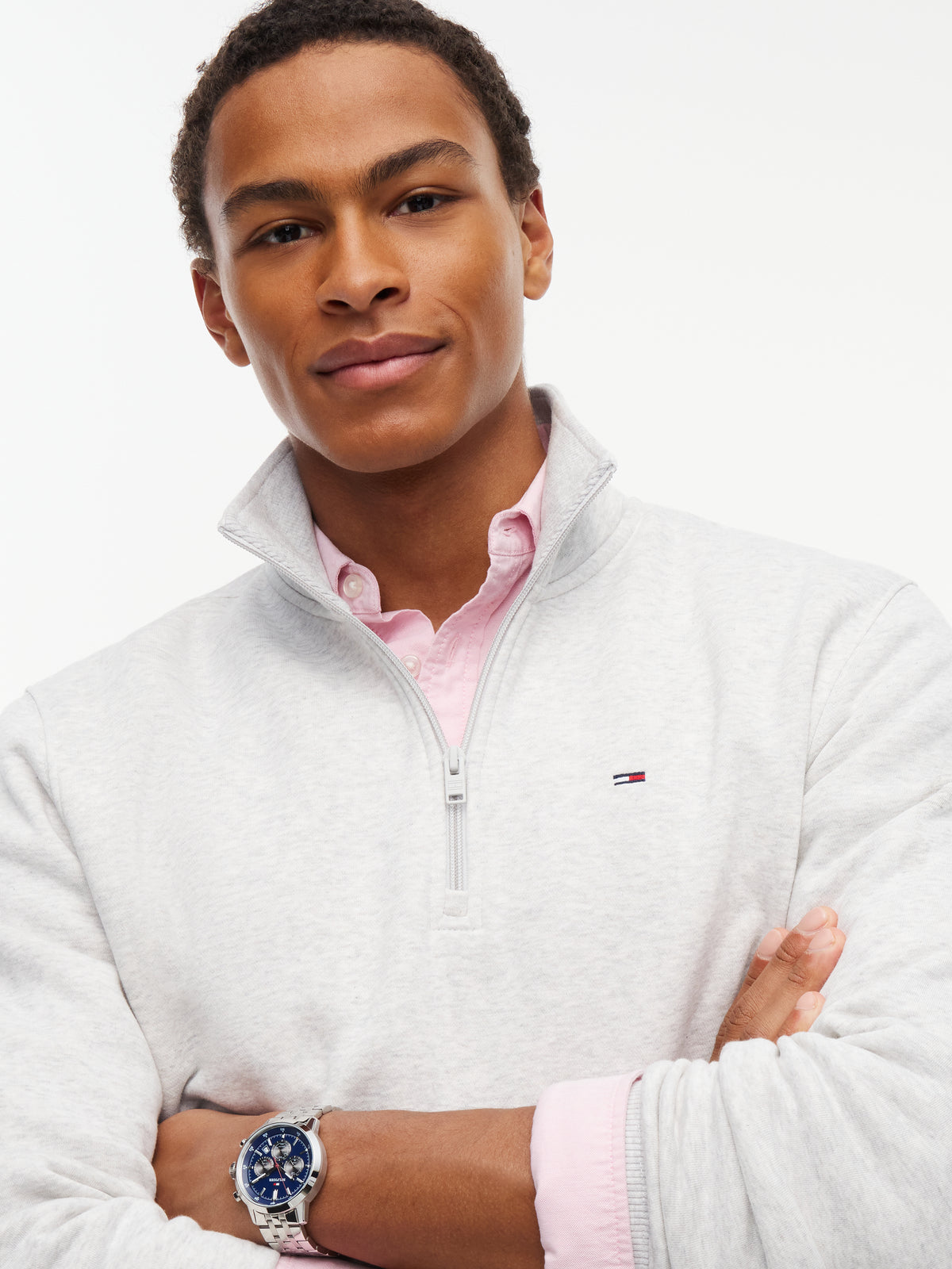 reg fleece 1/2 zip mock
