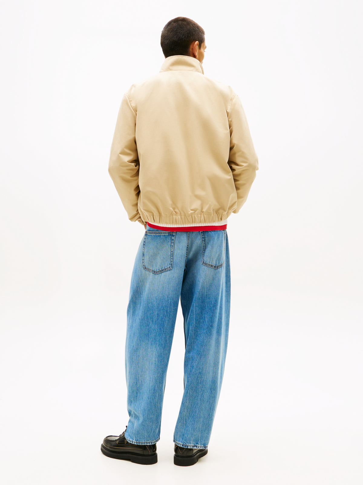 Tommy Jeans Collar Logo Water Repellent Zip-Thru Jacket – Beige