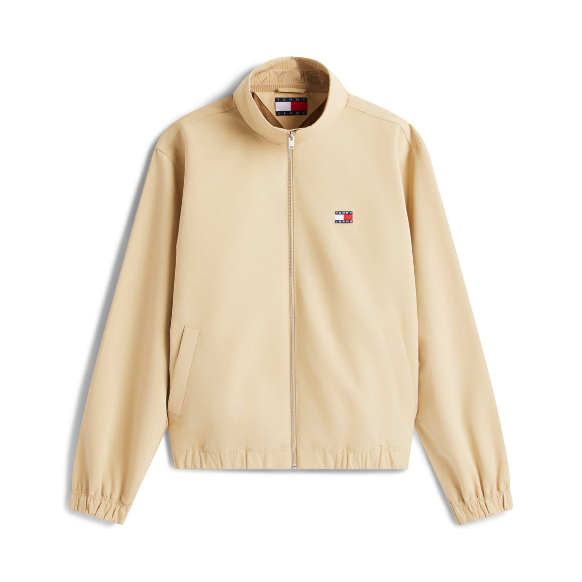 Tommy Jeans Collar Logo Water Repellent Zip-Thru Jacket – Beige