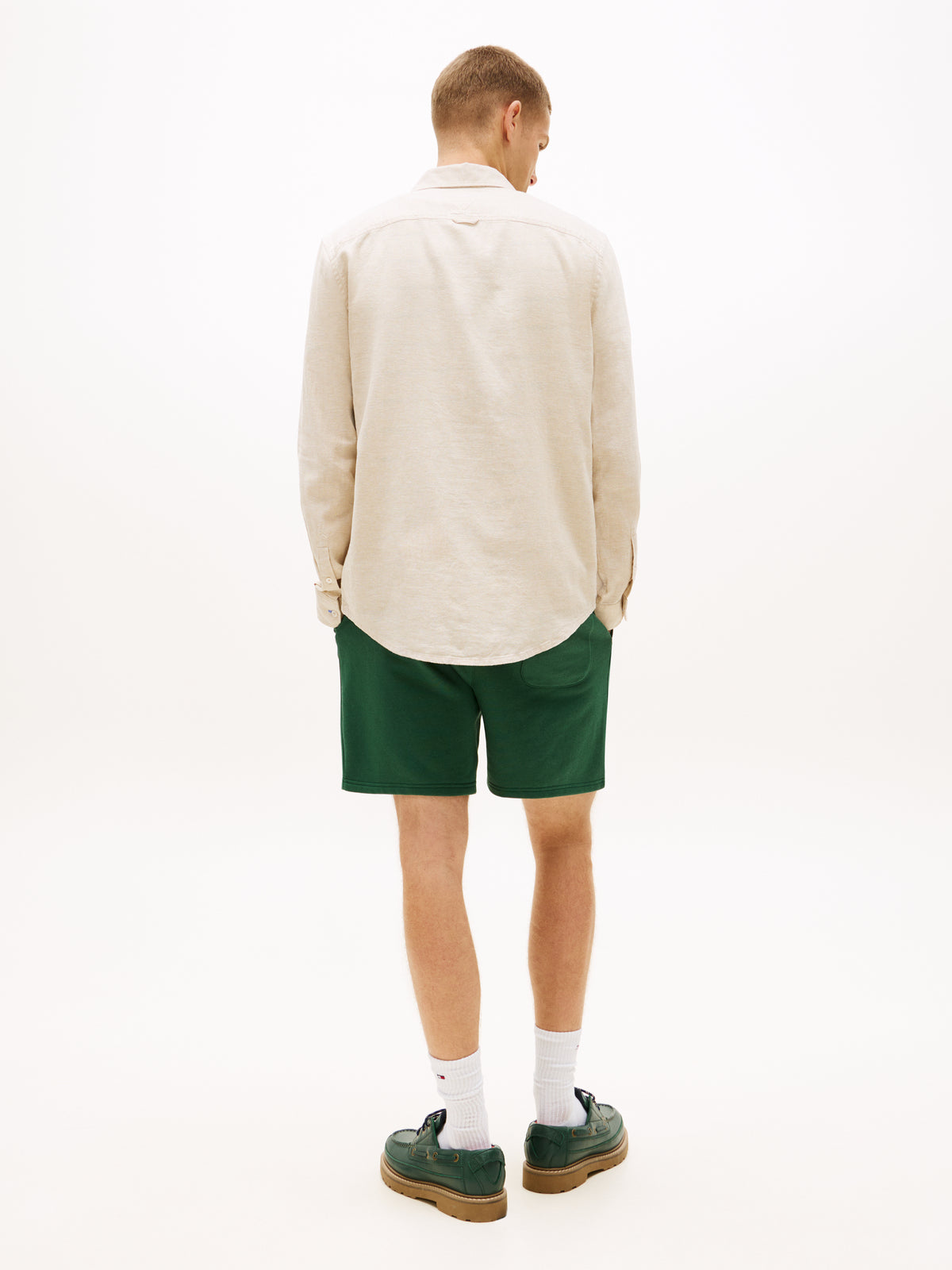 Tommy Jeans Regular Fit Linen Blend Shirt – Beige
