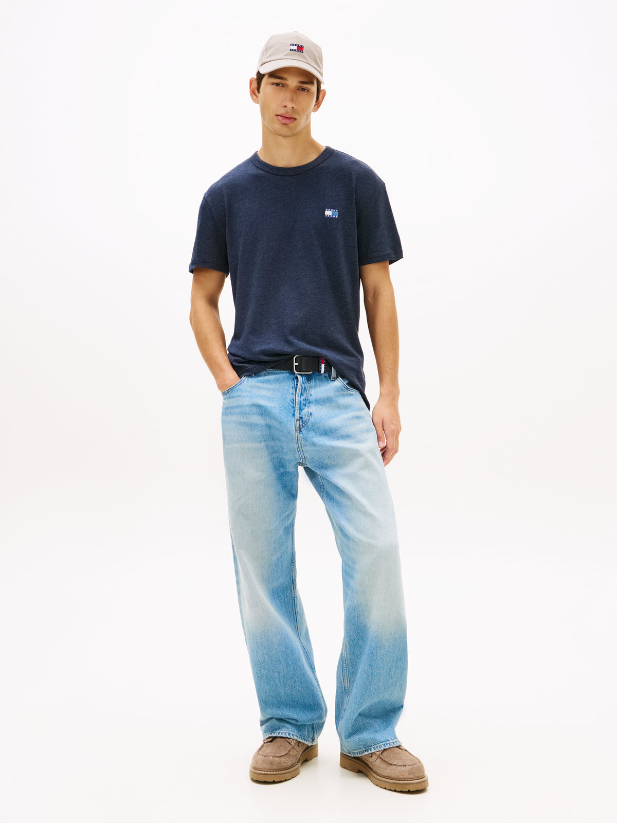 Tommy Jeans Tommy Badge Jersey Crew Neck T-Shirt – Navy