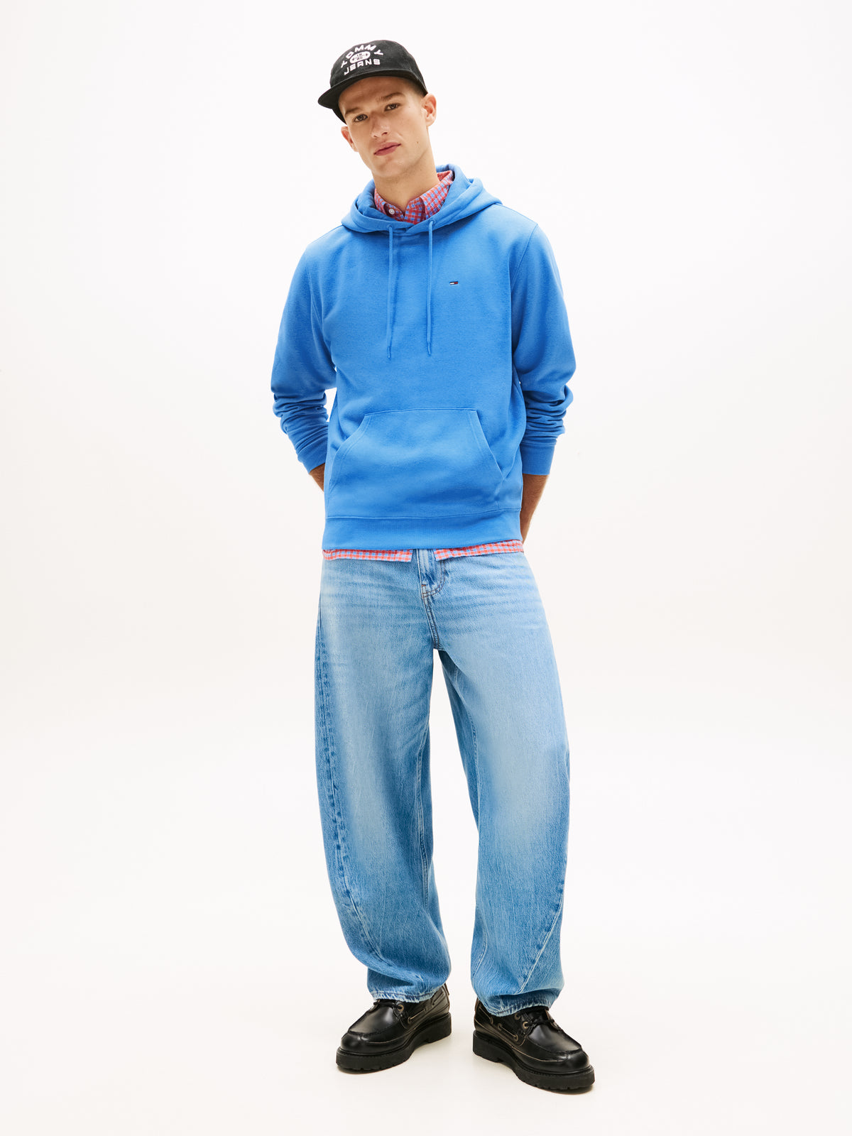 Tommy Jeans Tommy Flag Brushed Fleece Hoody – Blue