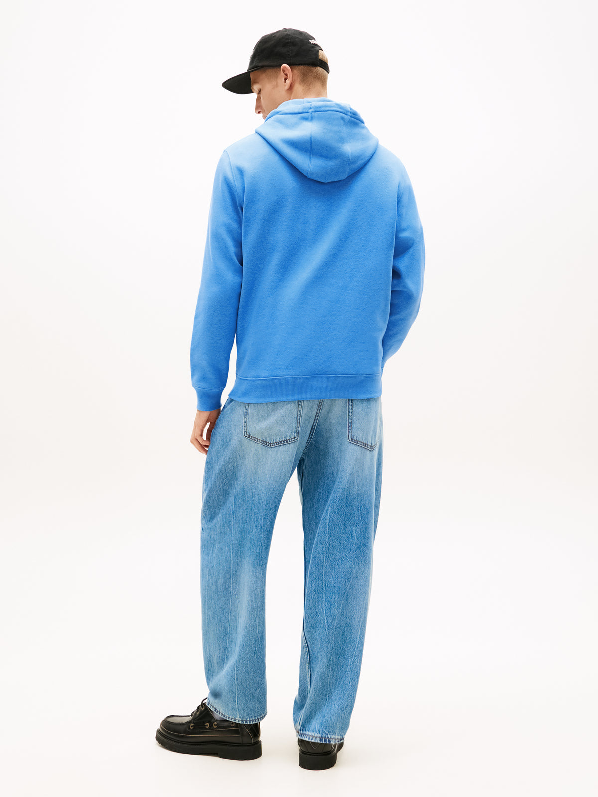 Tommy Jeans Tommy Flag Brushed Fleece Hoody – Blue