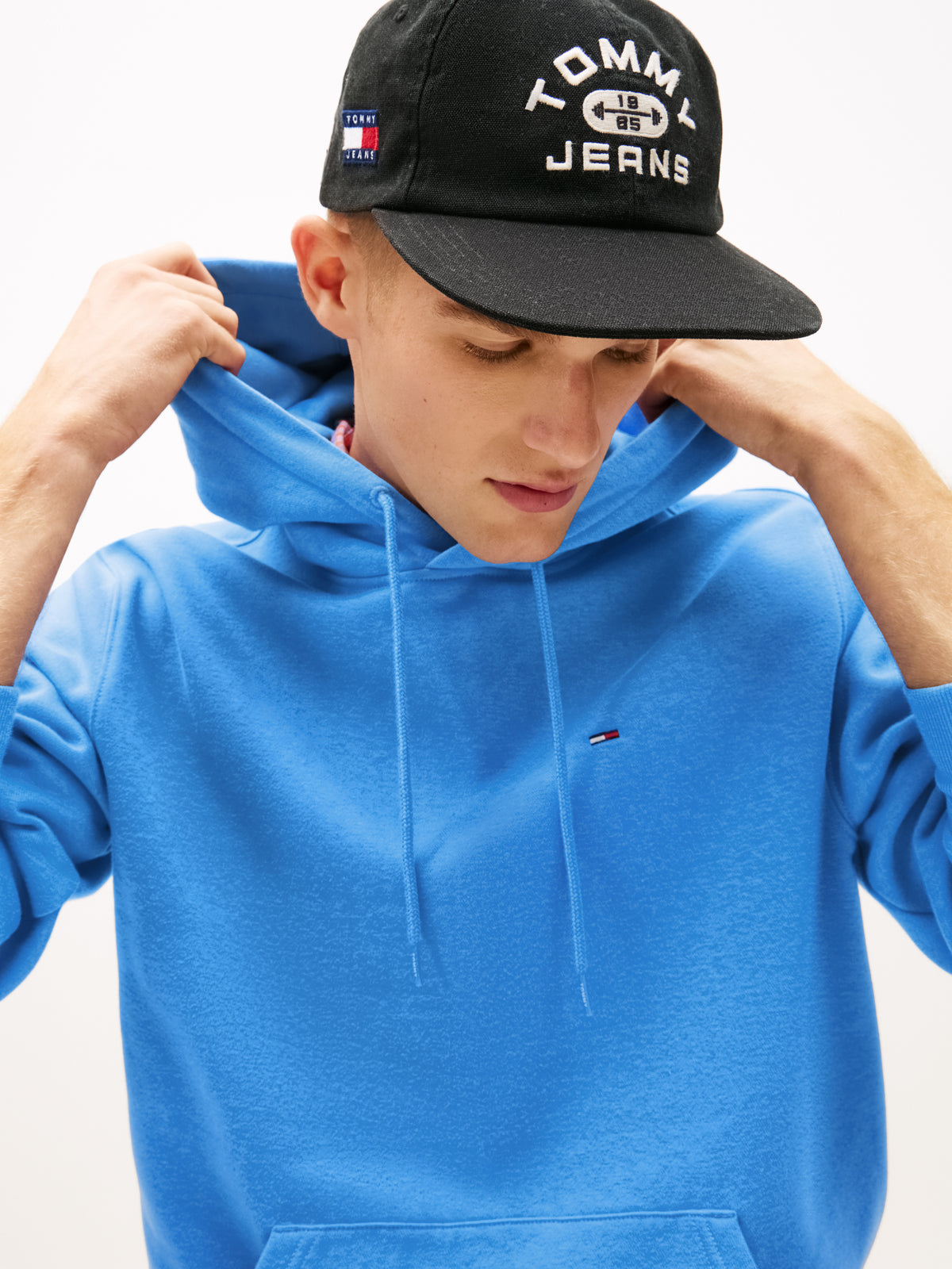Tommy Jeans Tommy Flag Brushed Fleece Hoody – Blue