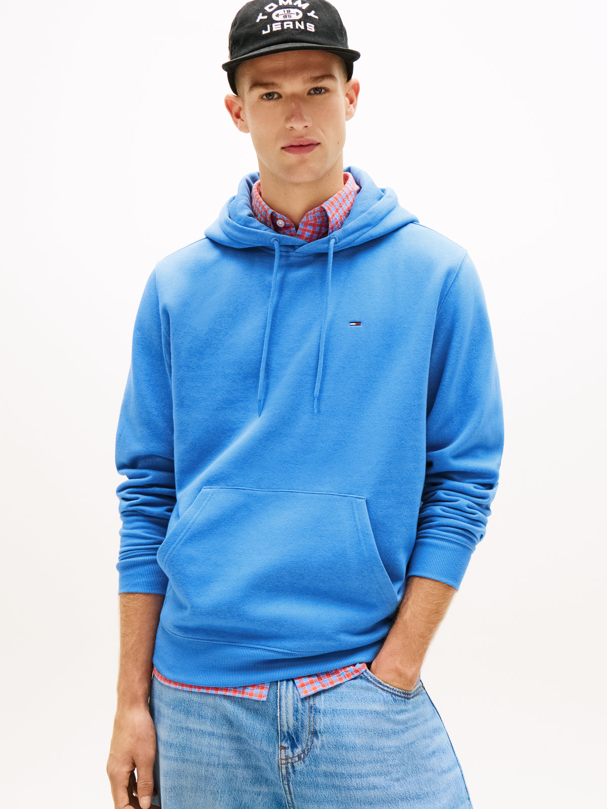 Tommy Jeans Tommy Flag Brushed Fleece Hoody – Blue
