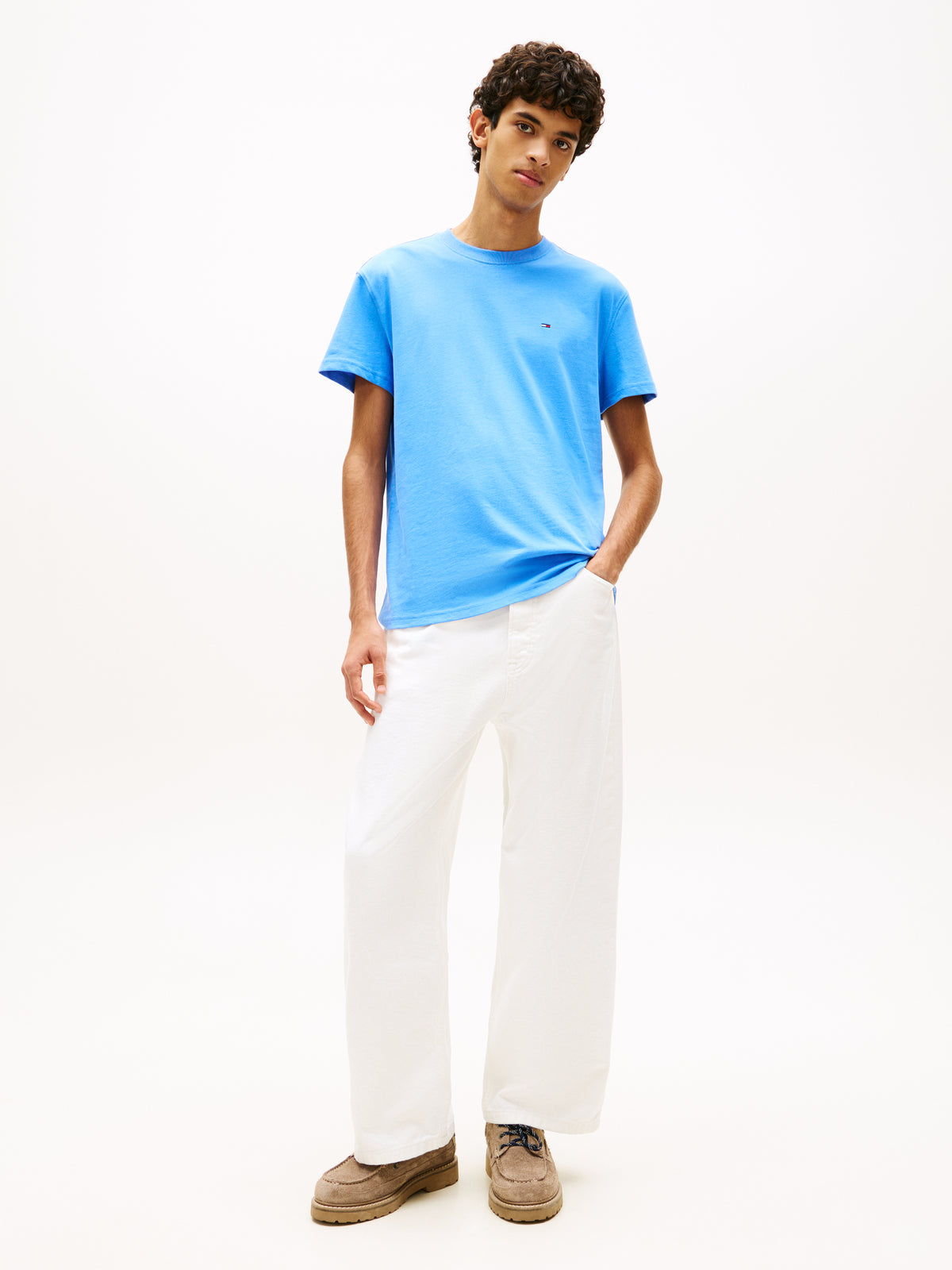 Tommy Jeans Regular Small Flag T-Shirt – Bright Blue