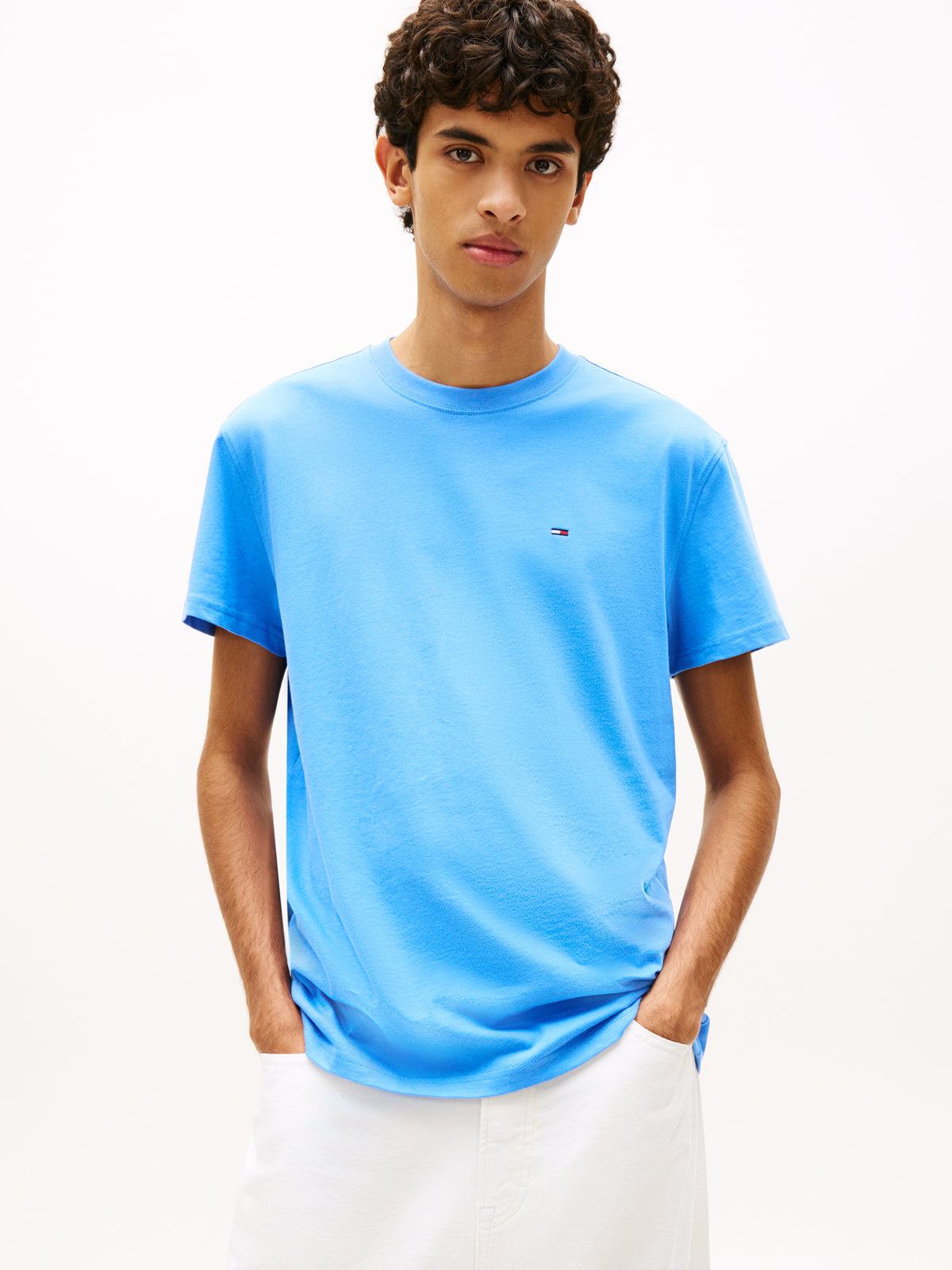 Tommy Jeans Regular Small Flag T-Shirt – Bright Blue