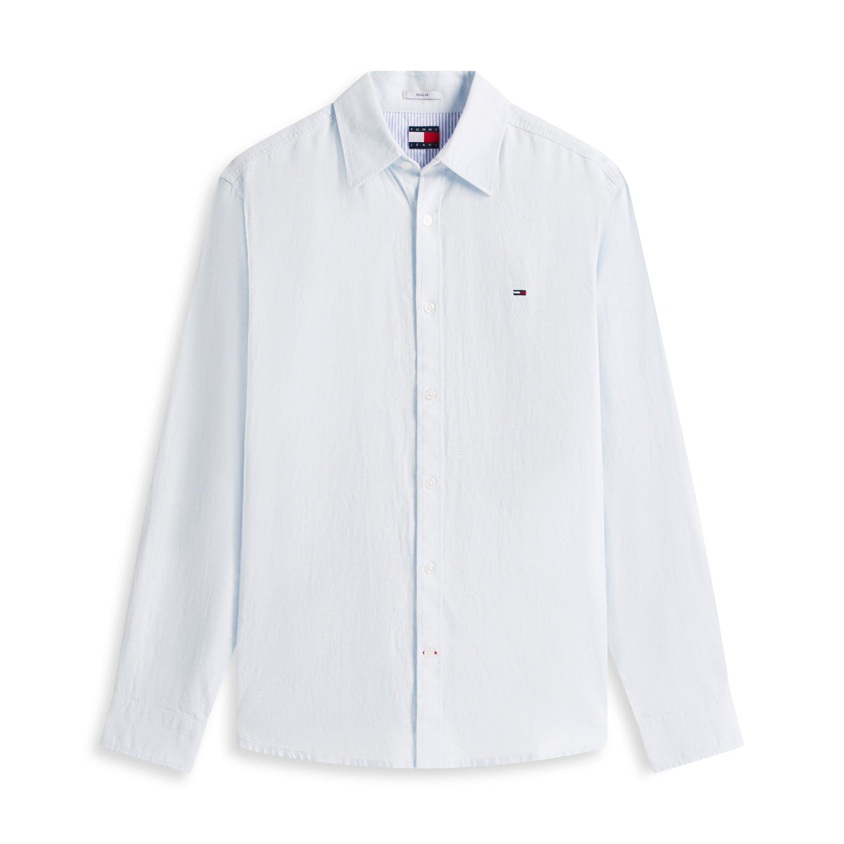 Tommy Jeans Regular Fit Linen Blend Shirt – Light Blue