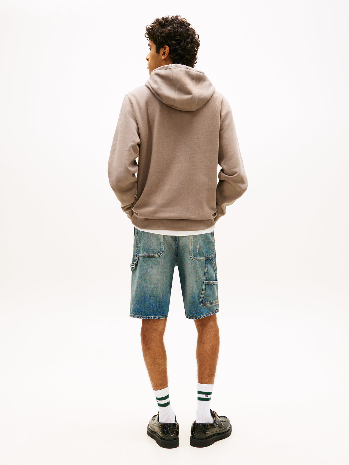 Tommy Jeans Tommy Flag Brushed Fleece Hoody – Beige