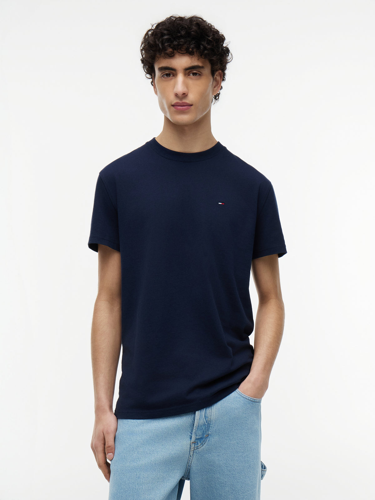Tommy Jeans Regular Small Flag T-Shirt - Navy