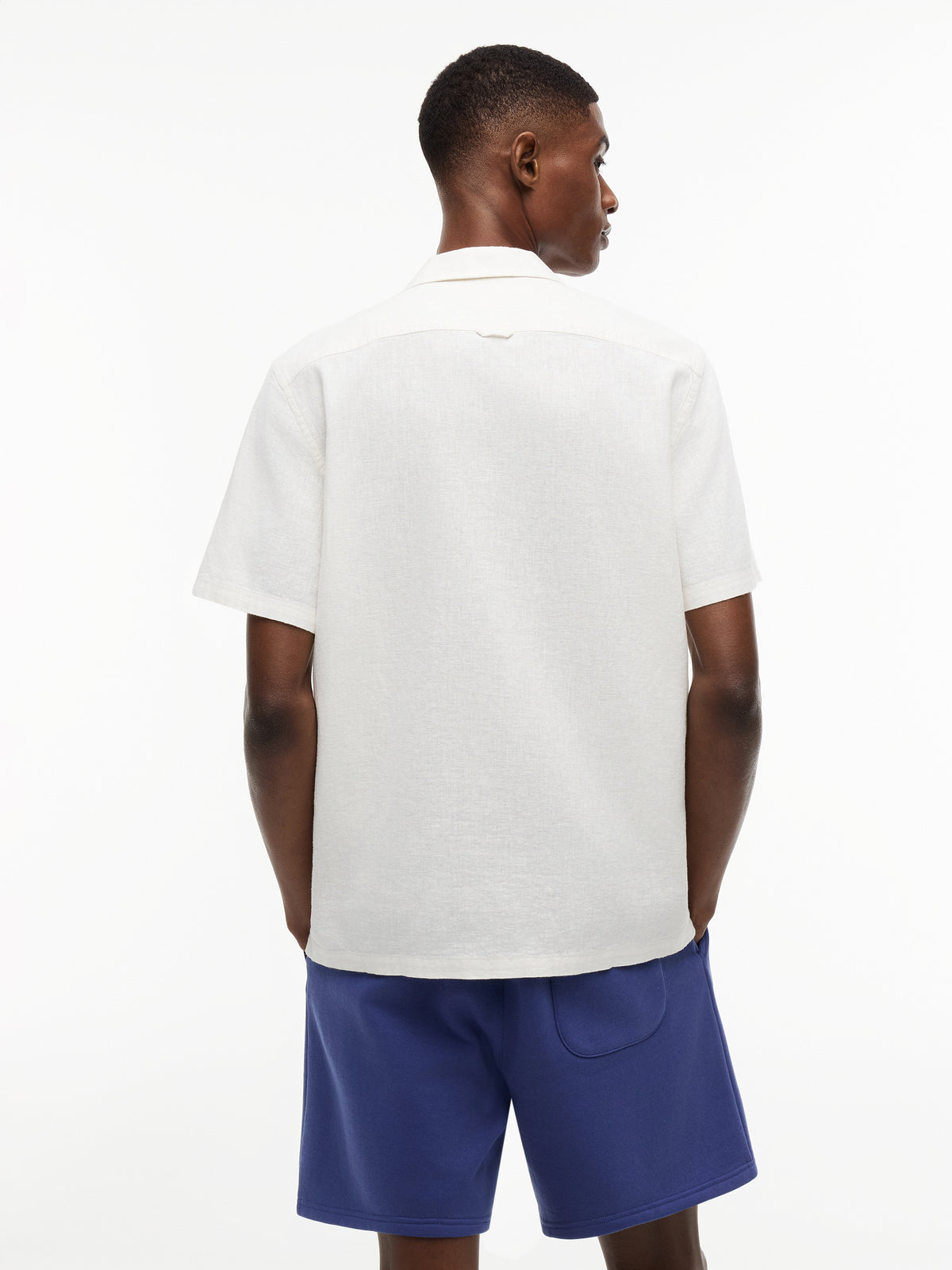 Tommy Jeans Regular Linen Blend Camp Shirt – Off White