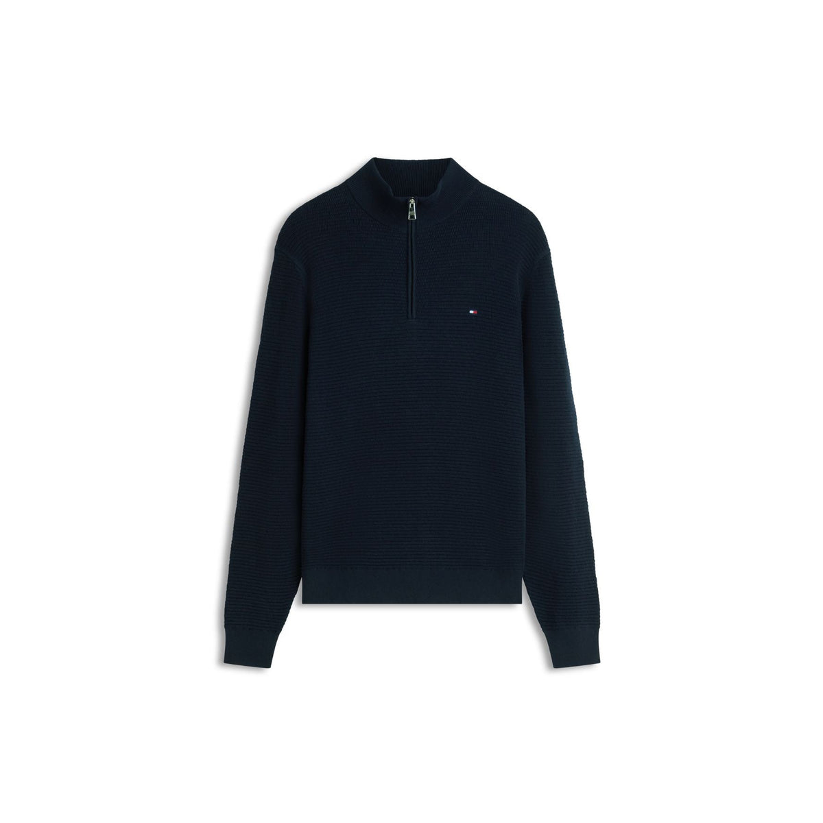Tommy Hilfiger Textured Half-Zip Mock Neck Jumper