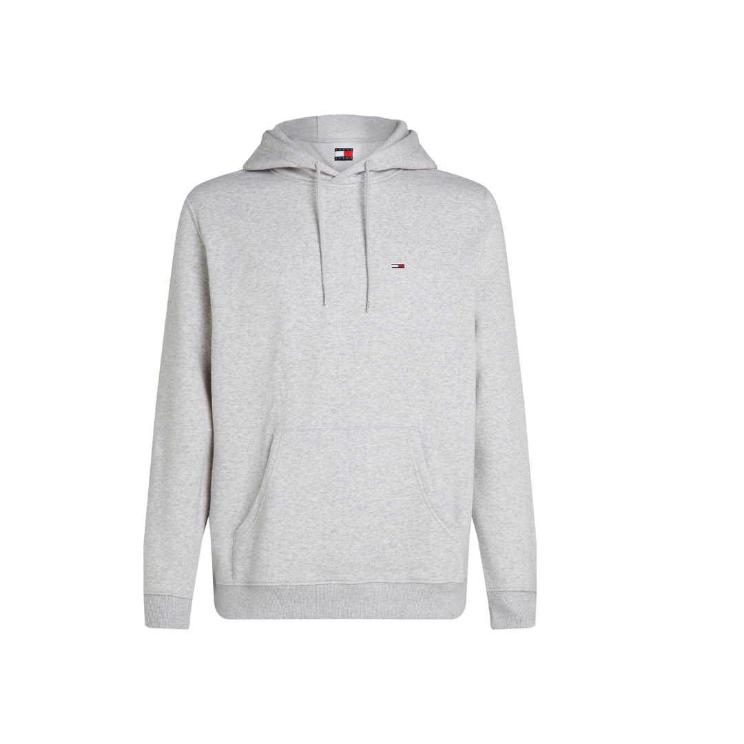 Tommy Jeans Tommy Flag Brushed Fleece Hoody – Light Grey