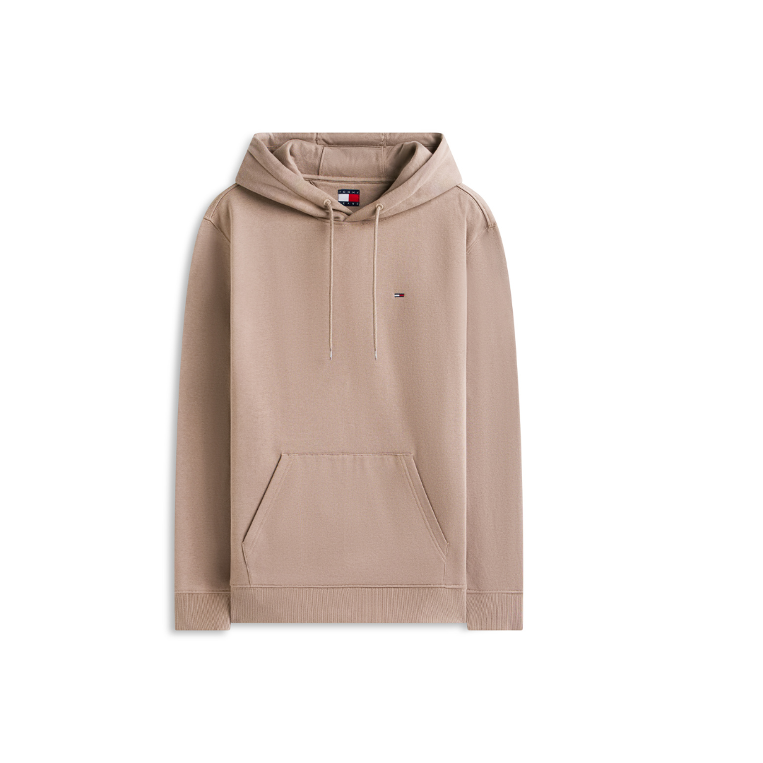 Tommy Jeans Tommy Flag Brushed Fleece Hoody – Beige