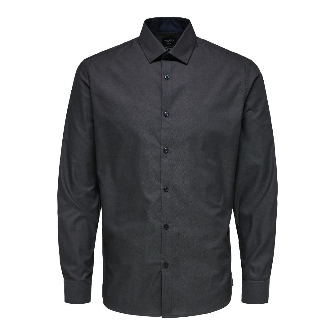Selected Homme Slim-Fit Dress Shirt in black