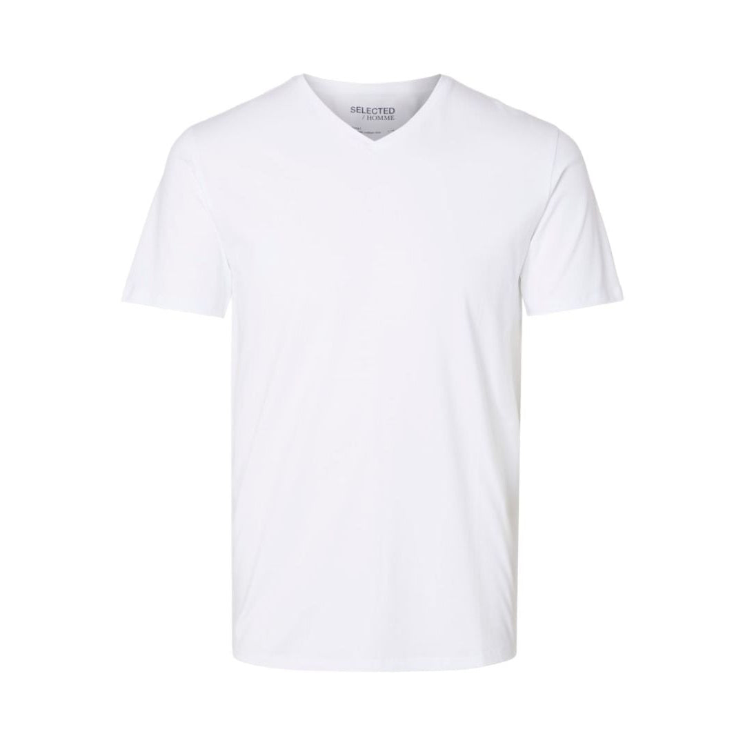 Selected Homme V-Neck T-Shirt in White