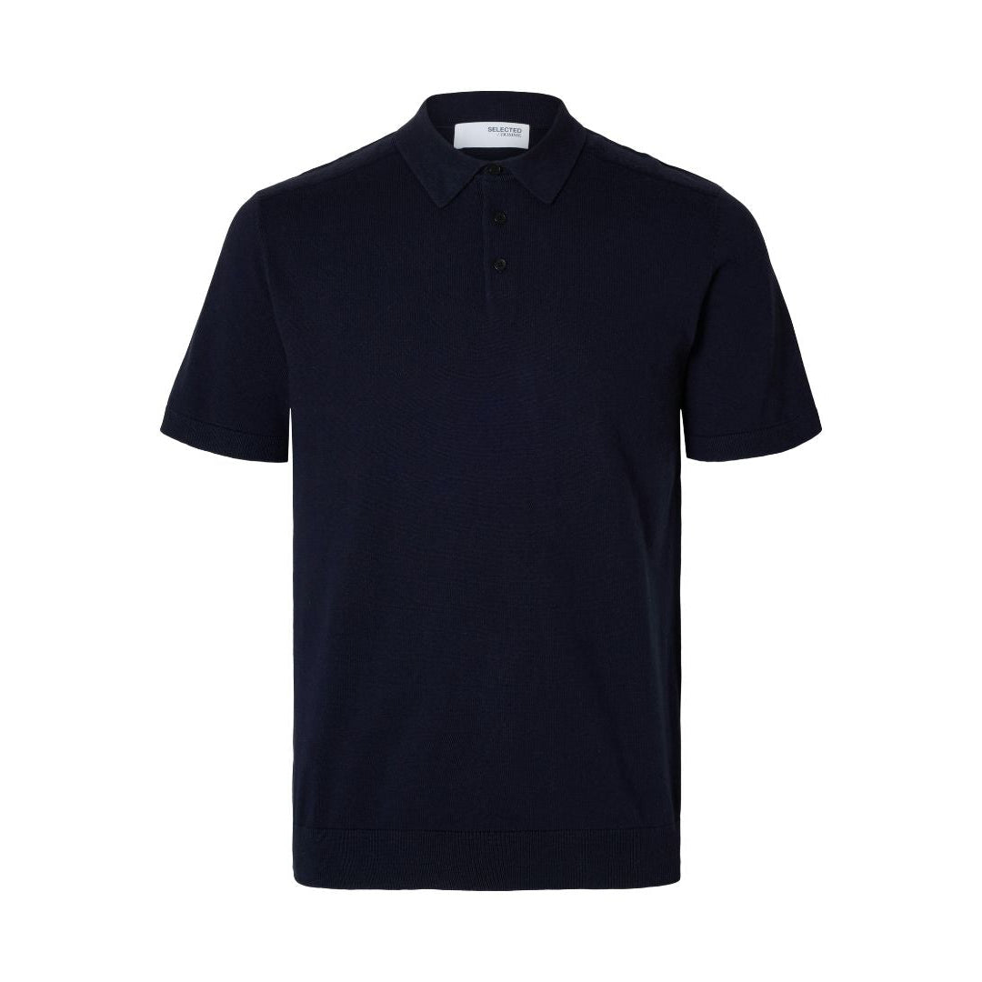 Selected Homme Knitted Polo Neck in Navy