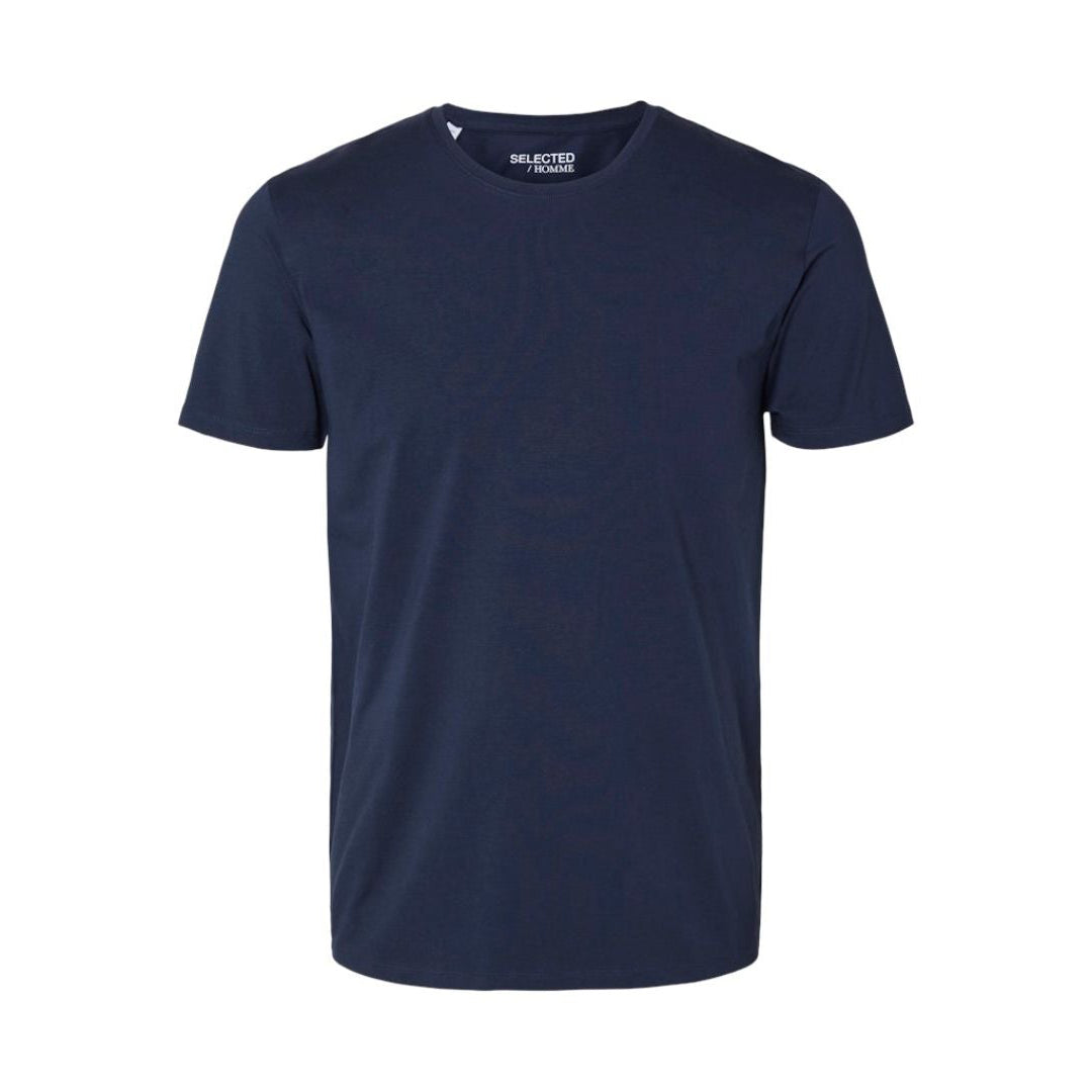 Selected Homme Round-Neck T-Shirt in Navy