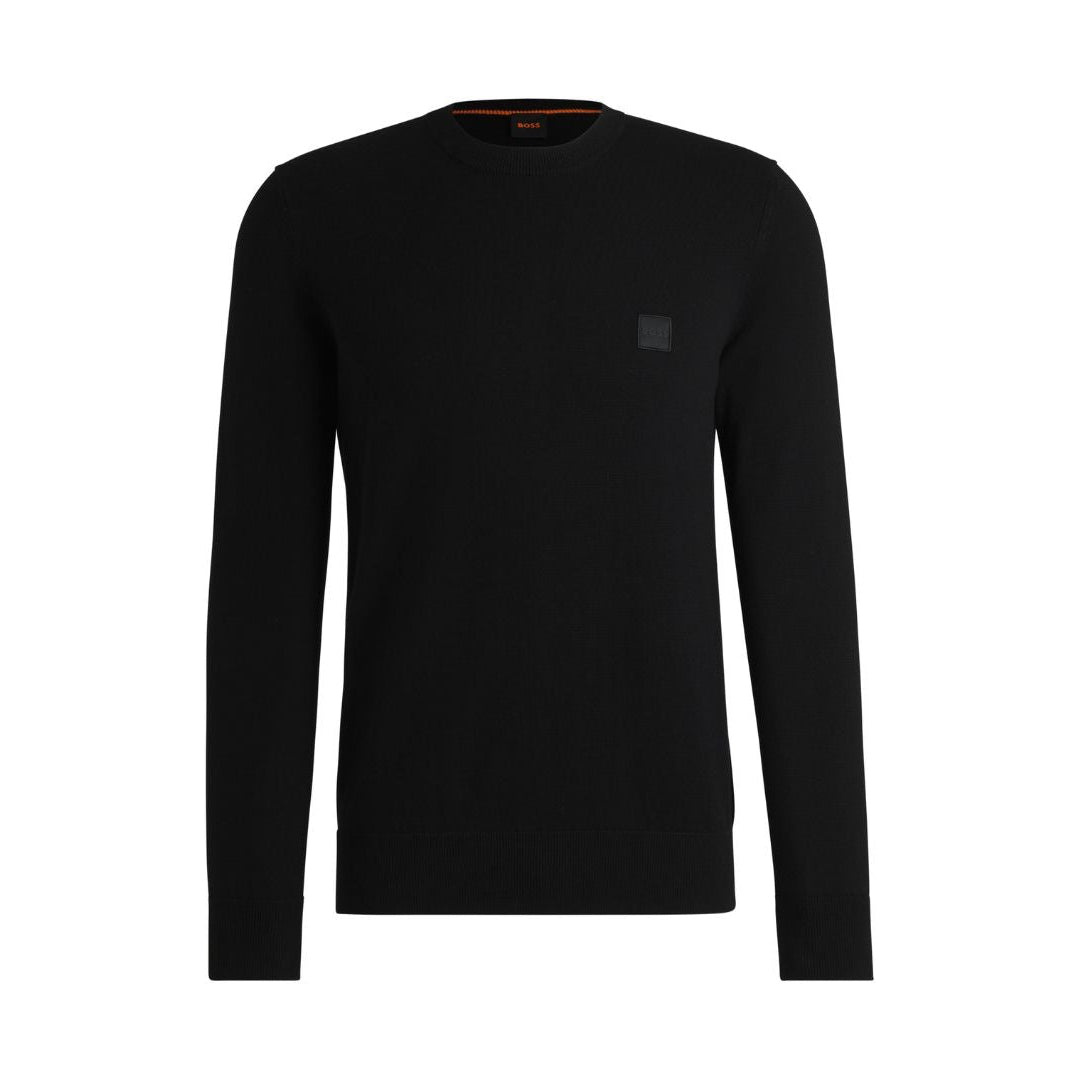 Men’s BOSS Black Knitted Crew-Neck Sweater