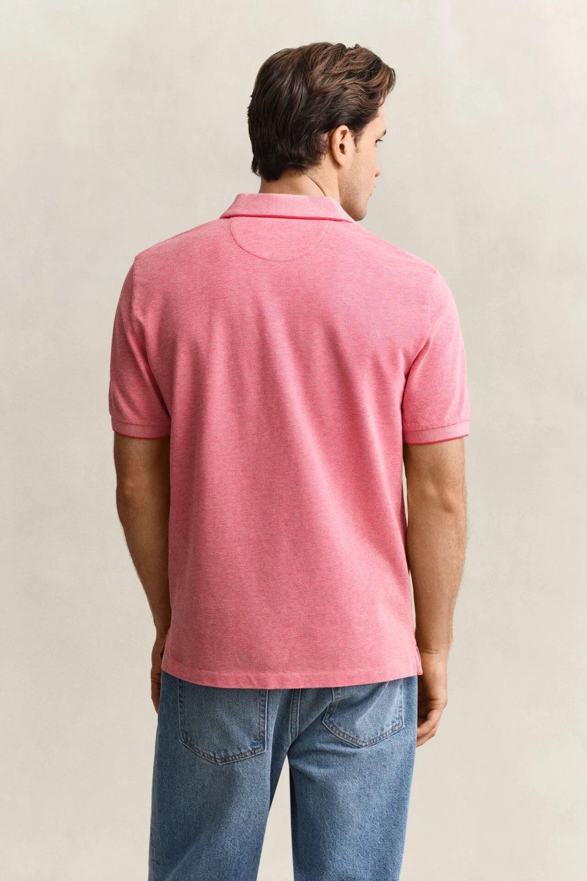 two tone short sleeve polo
