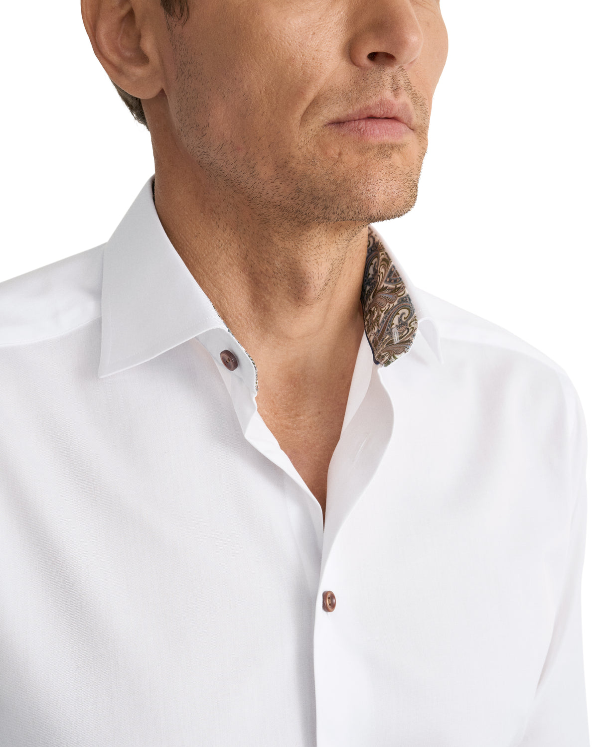 slim paisley trim shirt