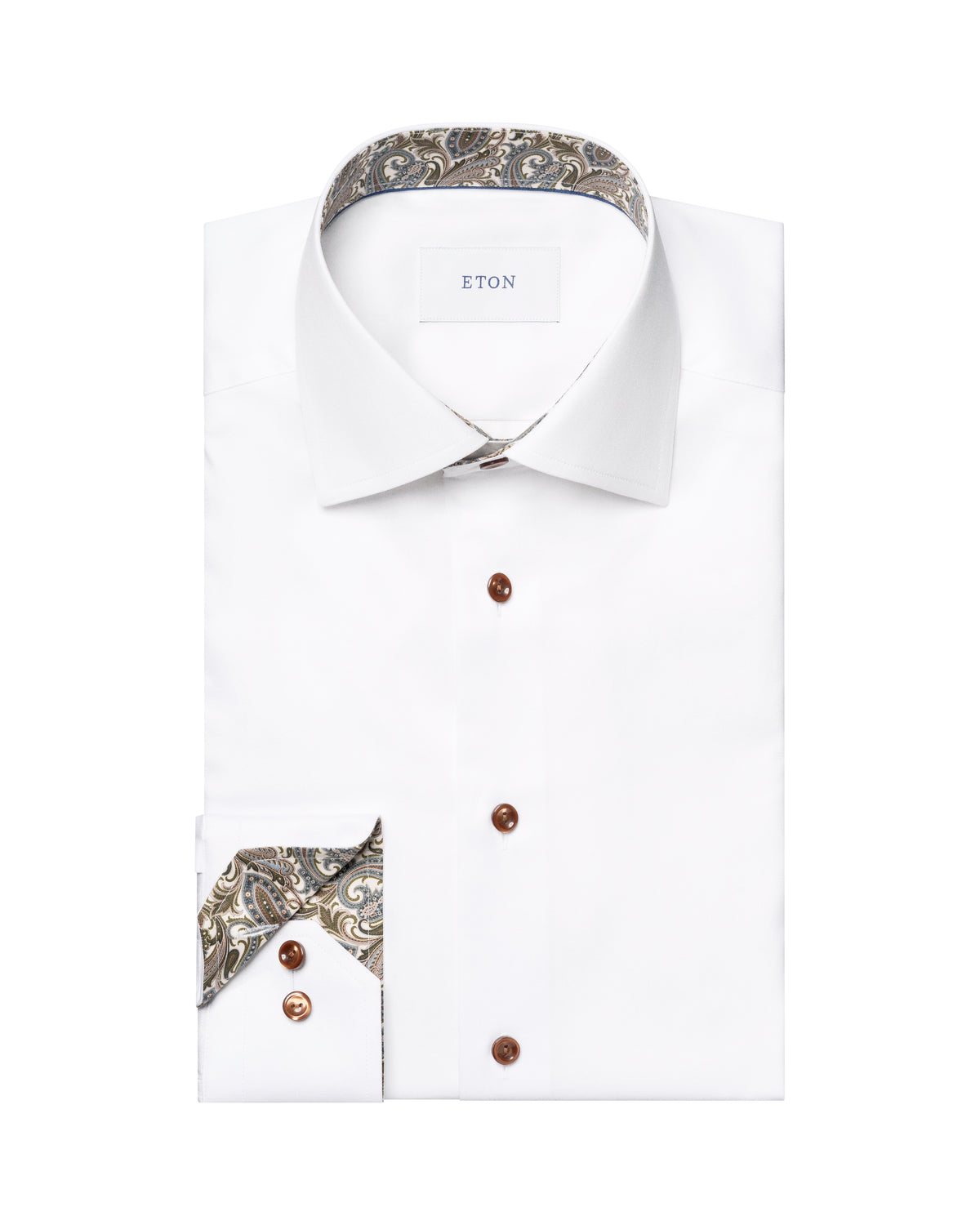 slim paisley trim shirt