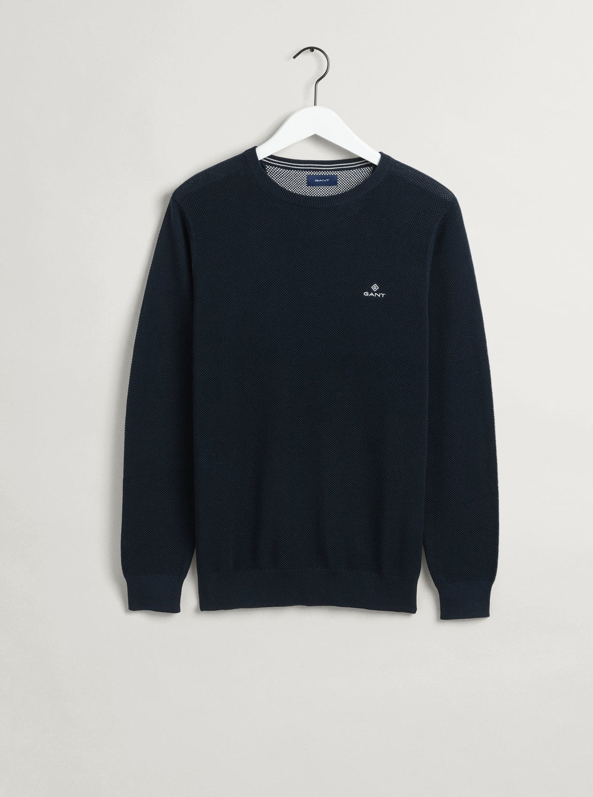 Cotton Pique Crew Neck Sweater