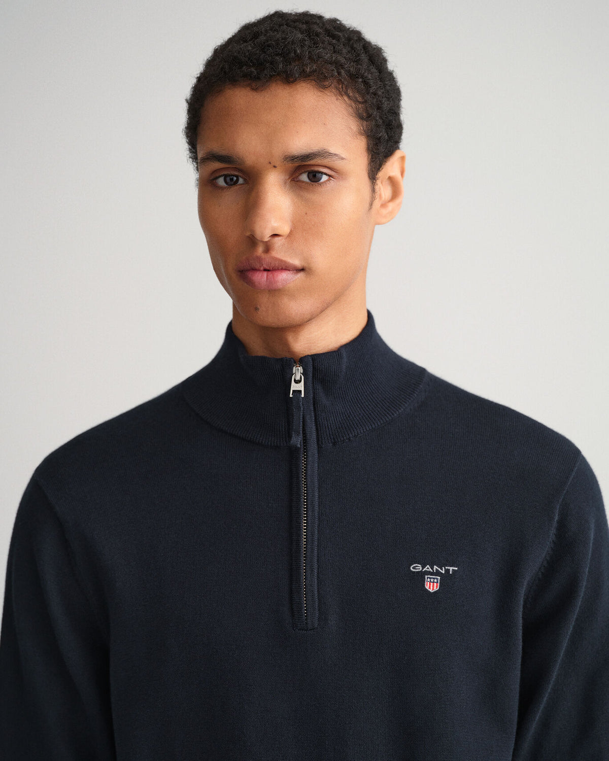 cotton half zip sweater