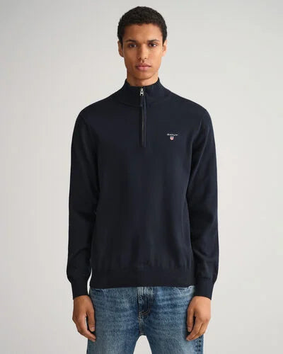 cotton half zip sweater