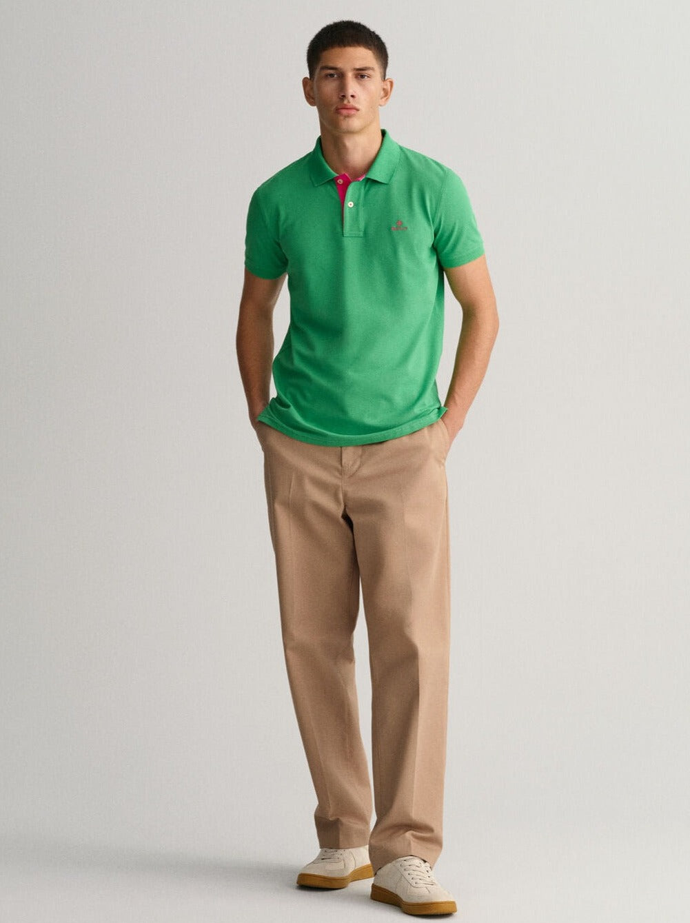 Contrast Collar Pique Rugger