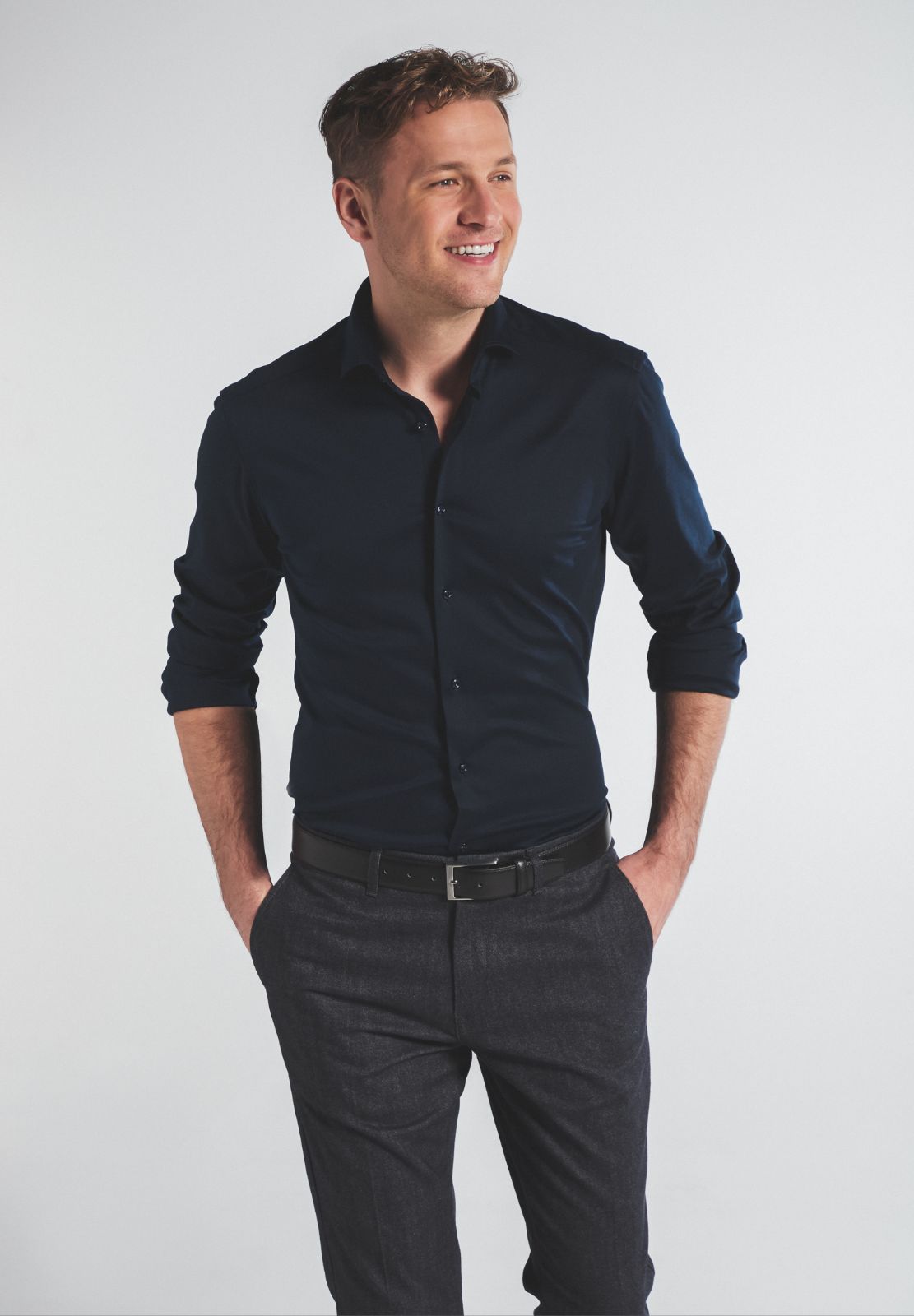 Soft Tailoring jersey slim fit shirt