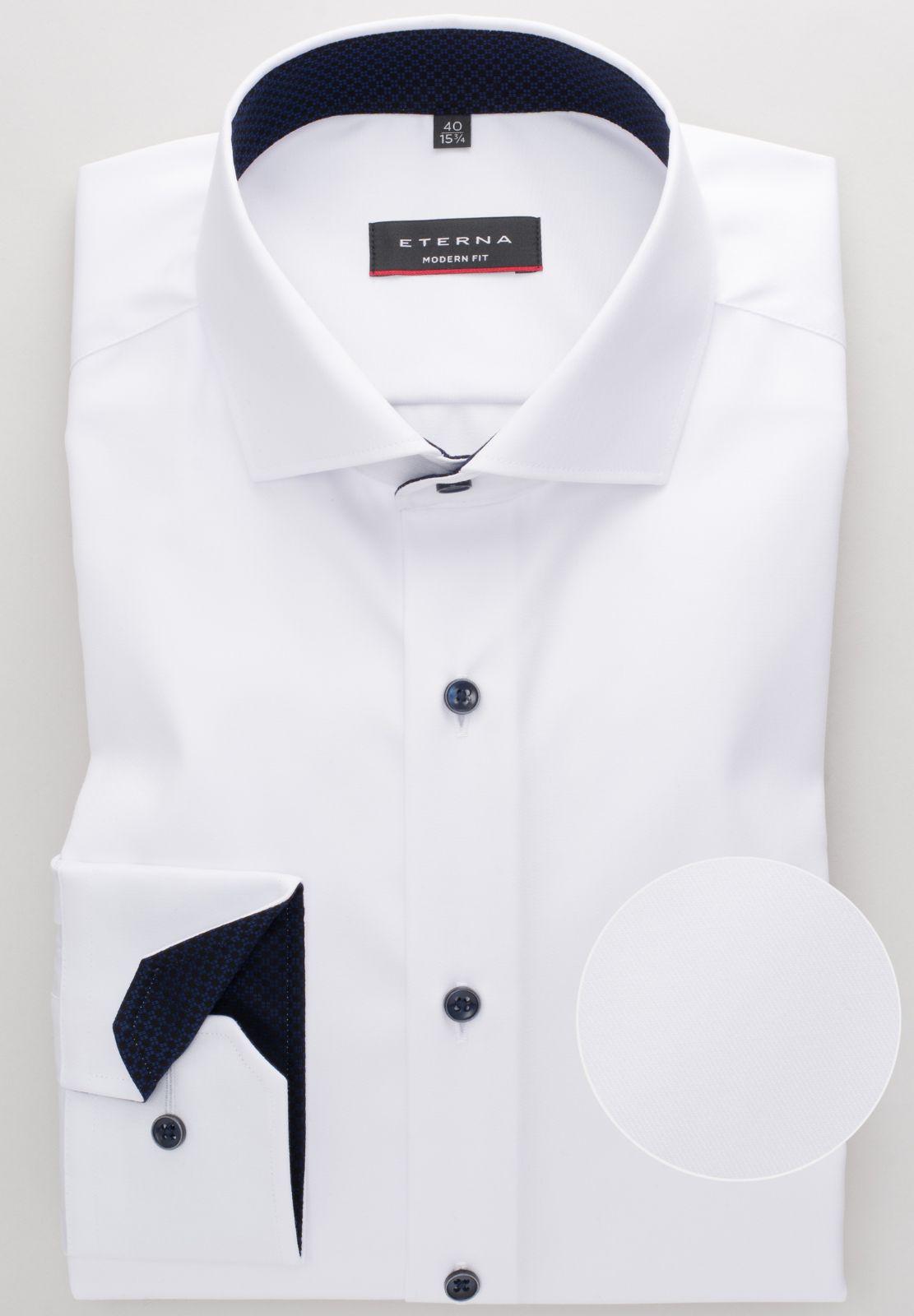 Modern Fit cover shirt with contrast button