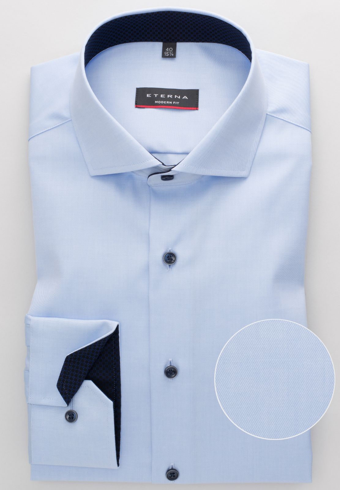 Modern Fit cover shirt with contrast button