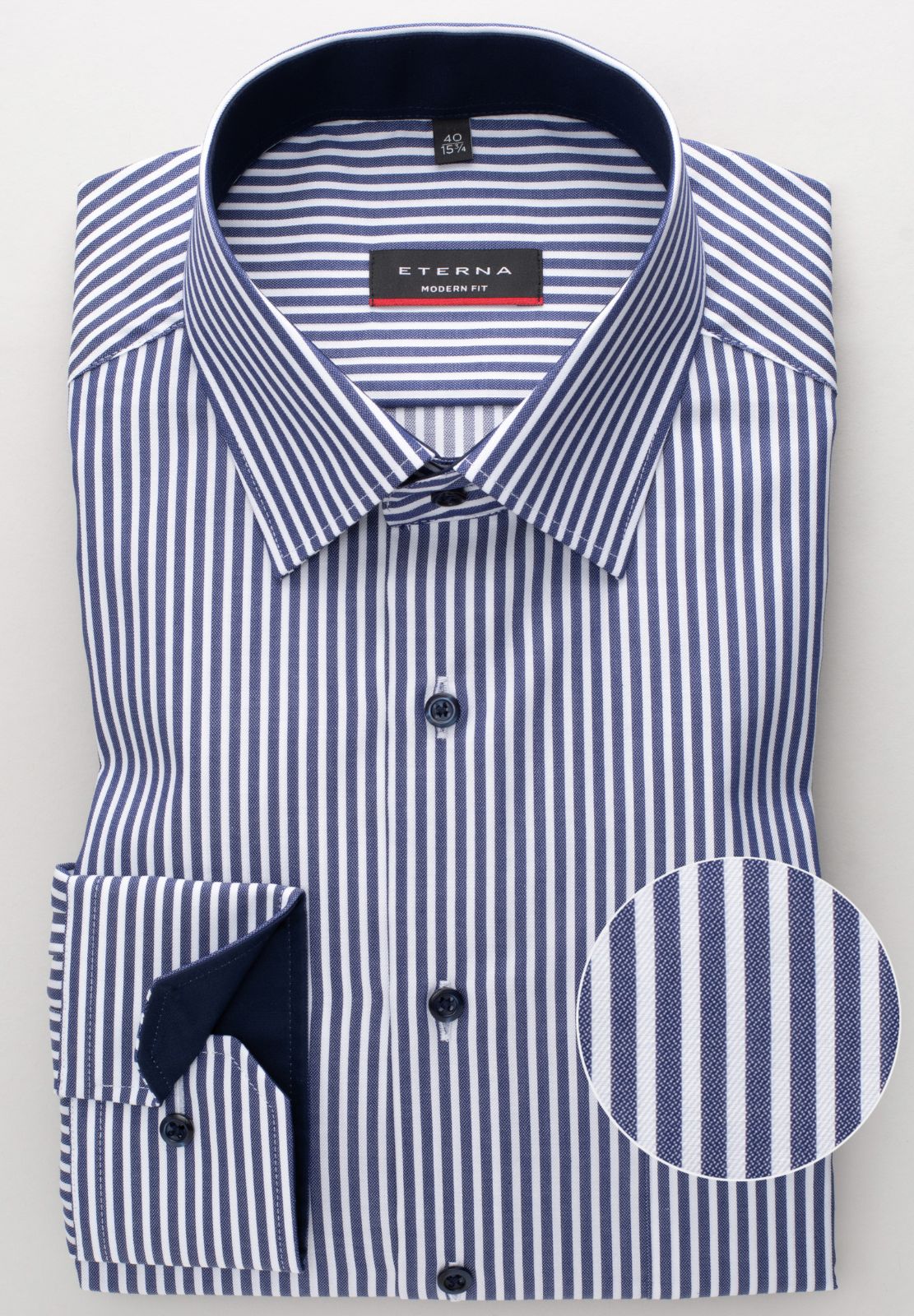 Navy blue sale striped dress shirt