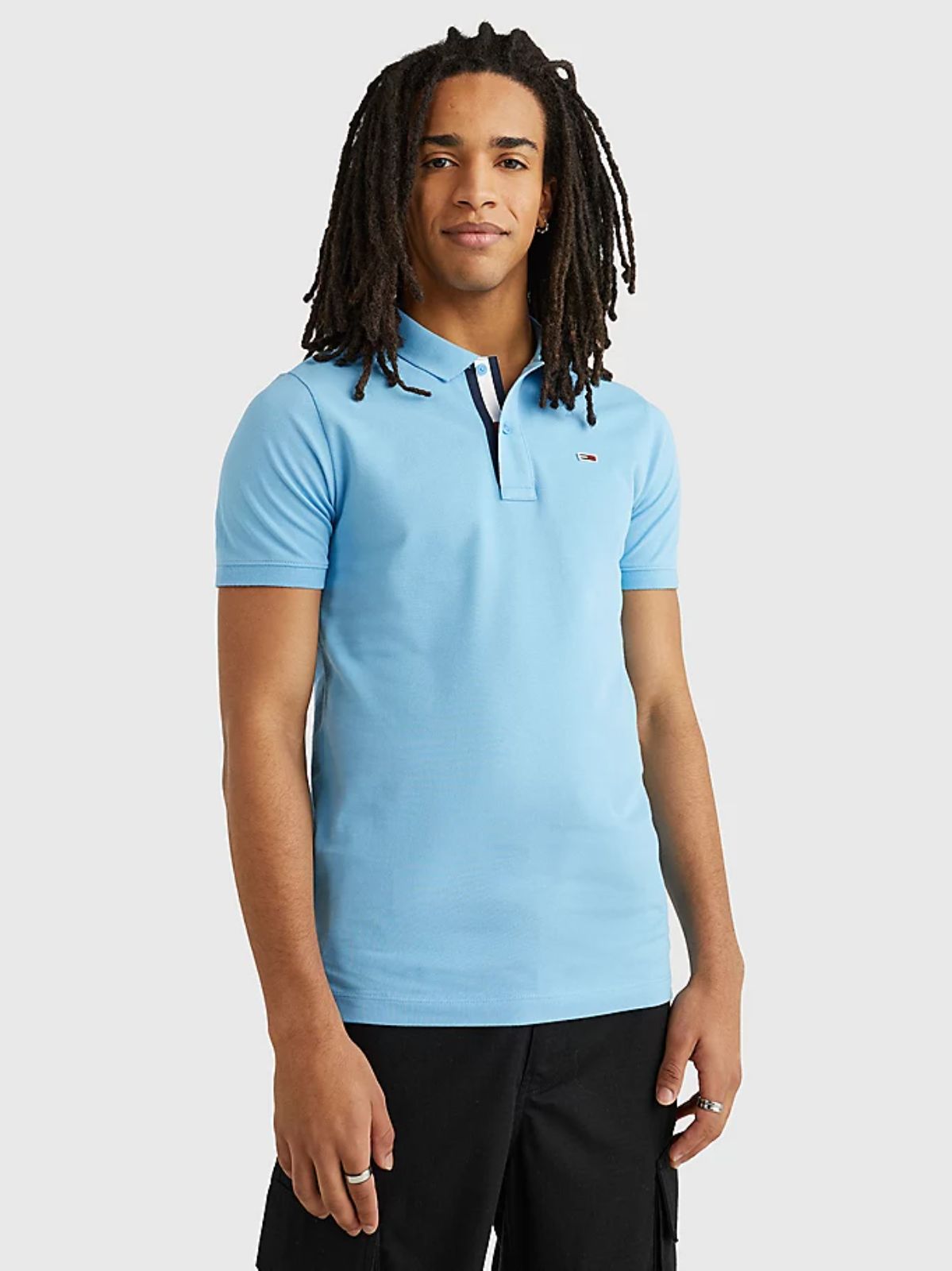 slim placket polo