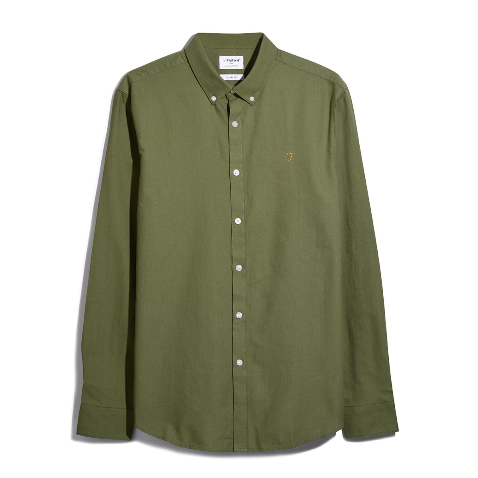 Brewer Slim Fit Grandad Organic Cotton Oxford Shirt