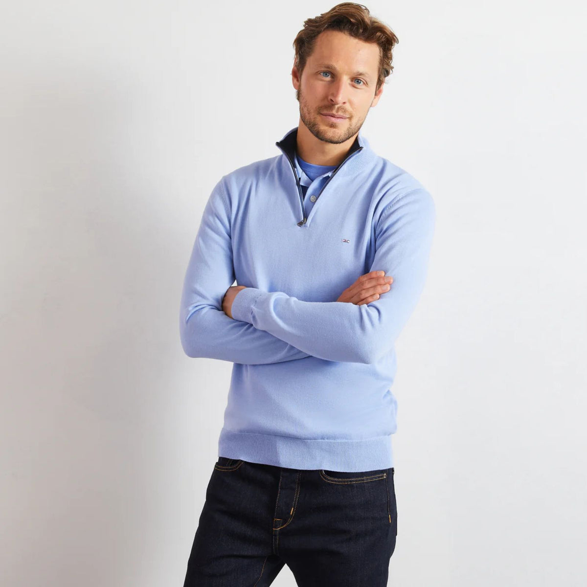 Cotton Jersey Jumper with trucker neck