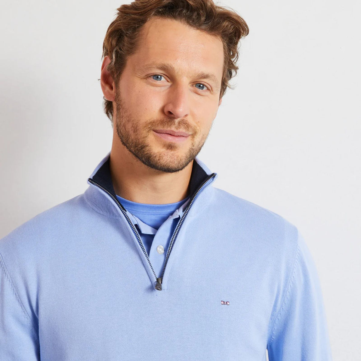 Cotton Jersey Jumper with trucker neck